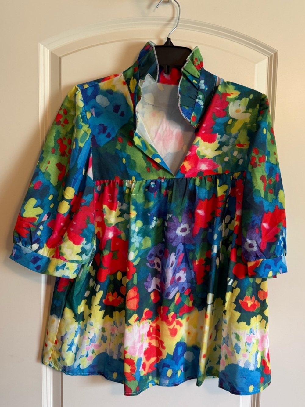 SHEIN Colorful Floral Tunic Blouse XL. NWOT